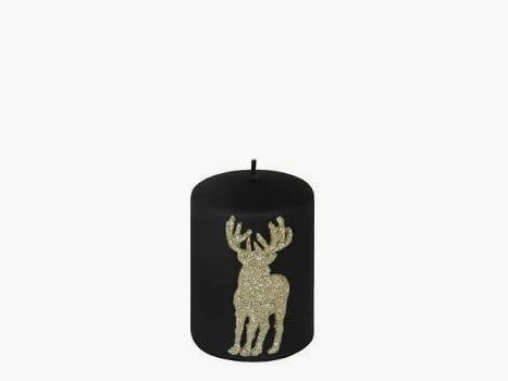 Kaheku Jona bougie cylindrique cerf noir-or