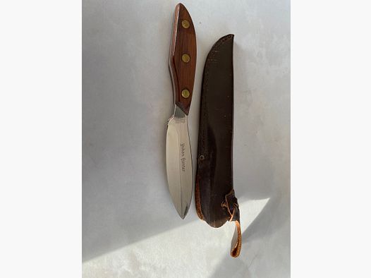 Yukon Hunter jachtmes – vaststaand lemmet – houten handvat – incl. leren schede