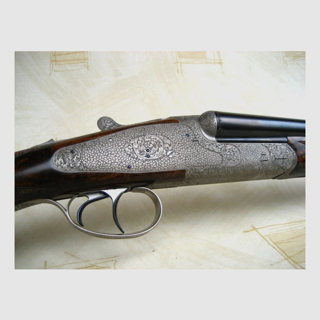 Ziegenhahn & Sohn, "Berst Gun" broń wystawowa, strzelba z bocznym zamkiem z wymiennym lufą