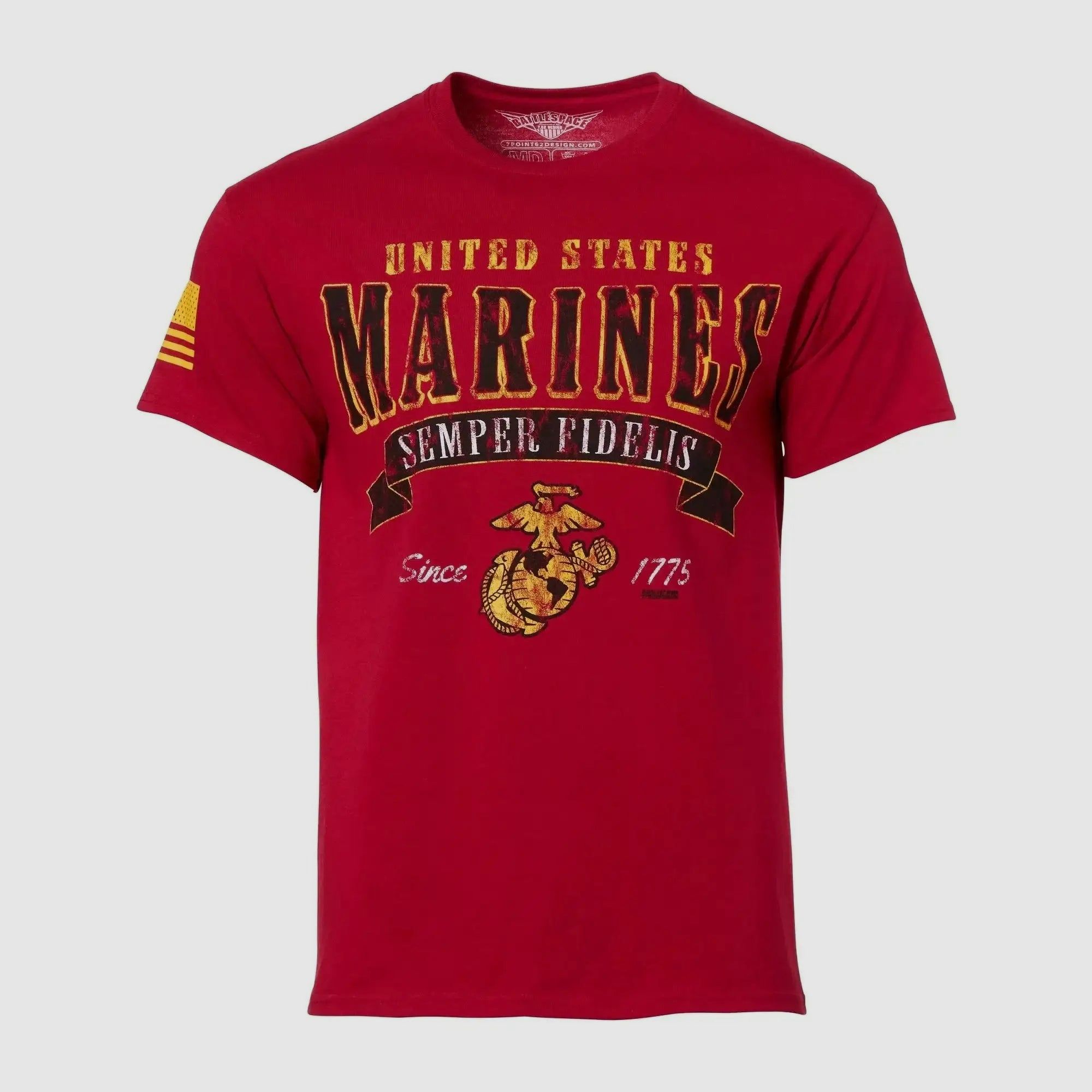 7.62 Design T-Shirt USMC Arched Semper Fi scarlet