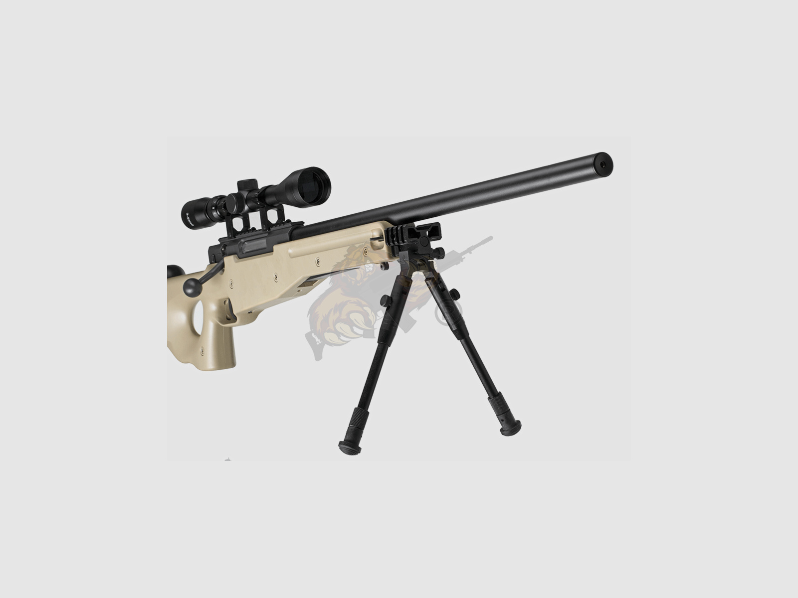 L96 Sniper Rifle Airsoft Set Upgraded Tan - Well -F-