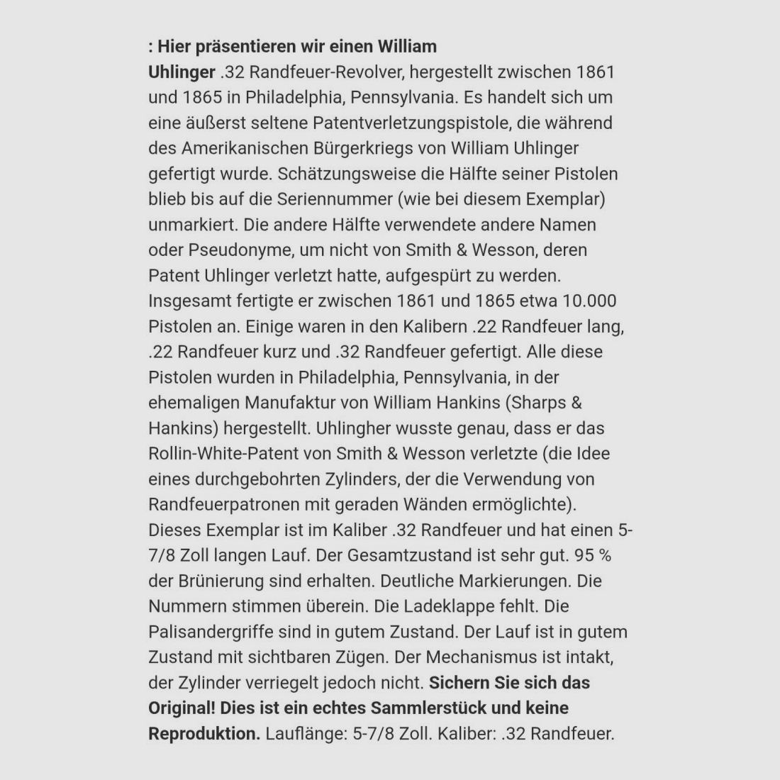 W.Grand Hammond Uhlinger Patent