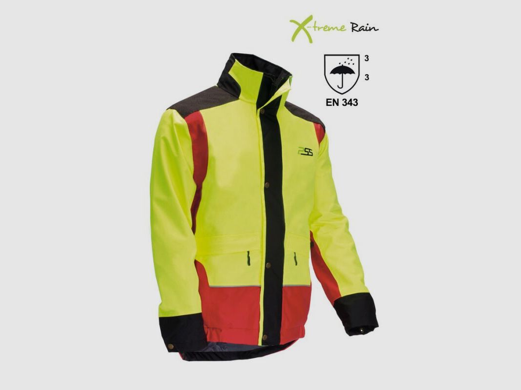 PSS X-Treme Rain Durchgehjacke gelb/rot XXL