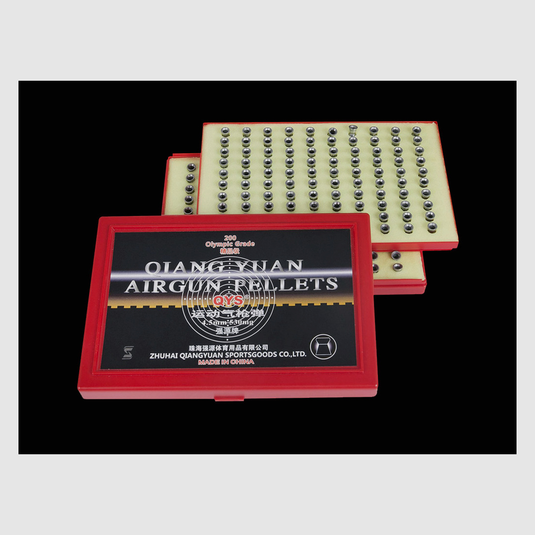 QYS Qiang Yuan Sports Olympic Grade Diabolo, Flachkopf, glatt, handverlesen, 0,53 g, Kaliber 4,49 mm, 200 StĂĽck