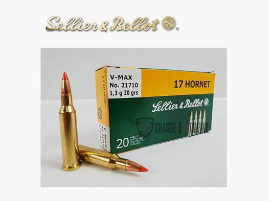 20 Munitions S&B cal 17 Hornet 20 gr V-MAX