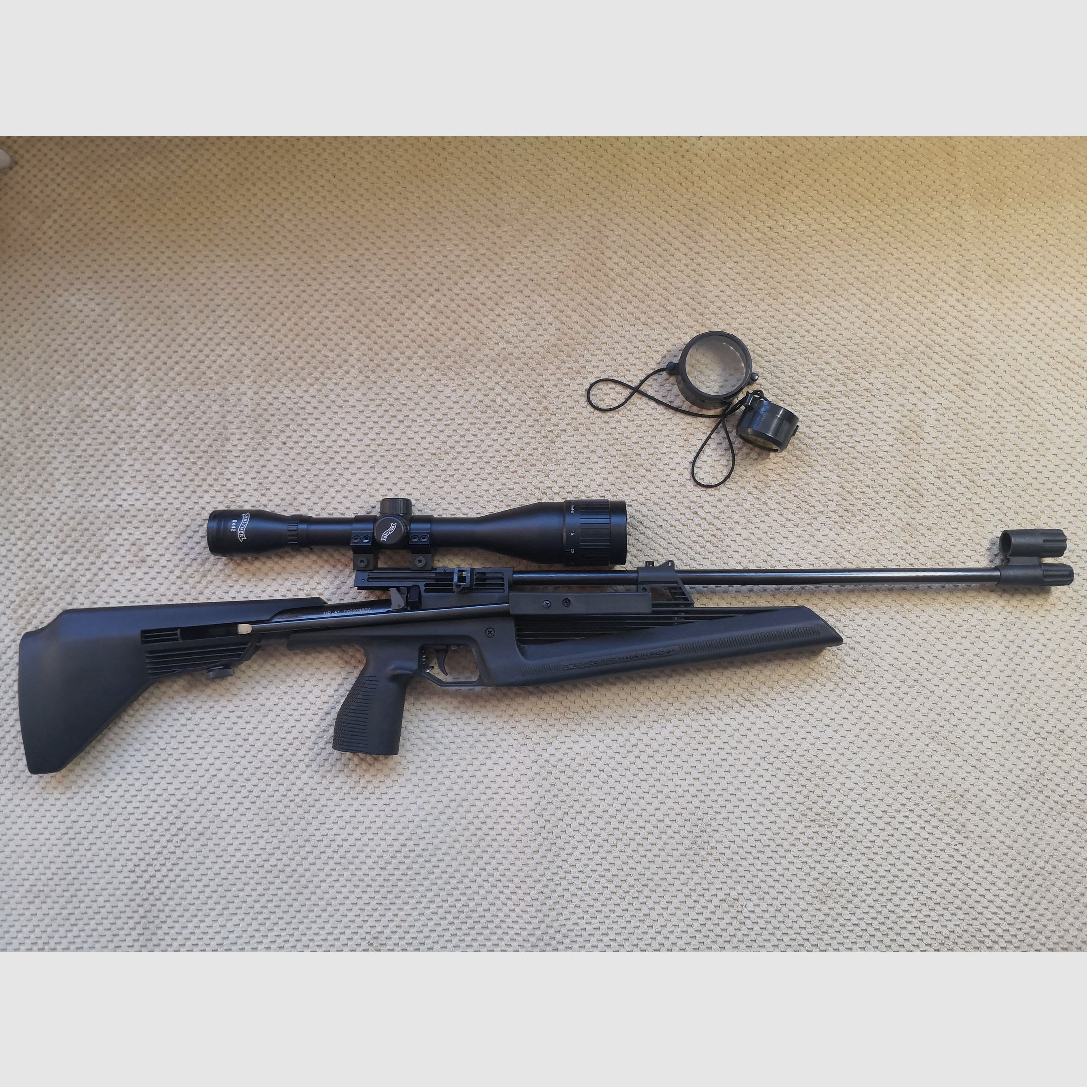 Air rifle Baikal MP61 + scope Walther ZF6x42 + gun case + 5 magazines 4.5mm/.177cal