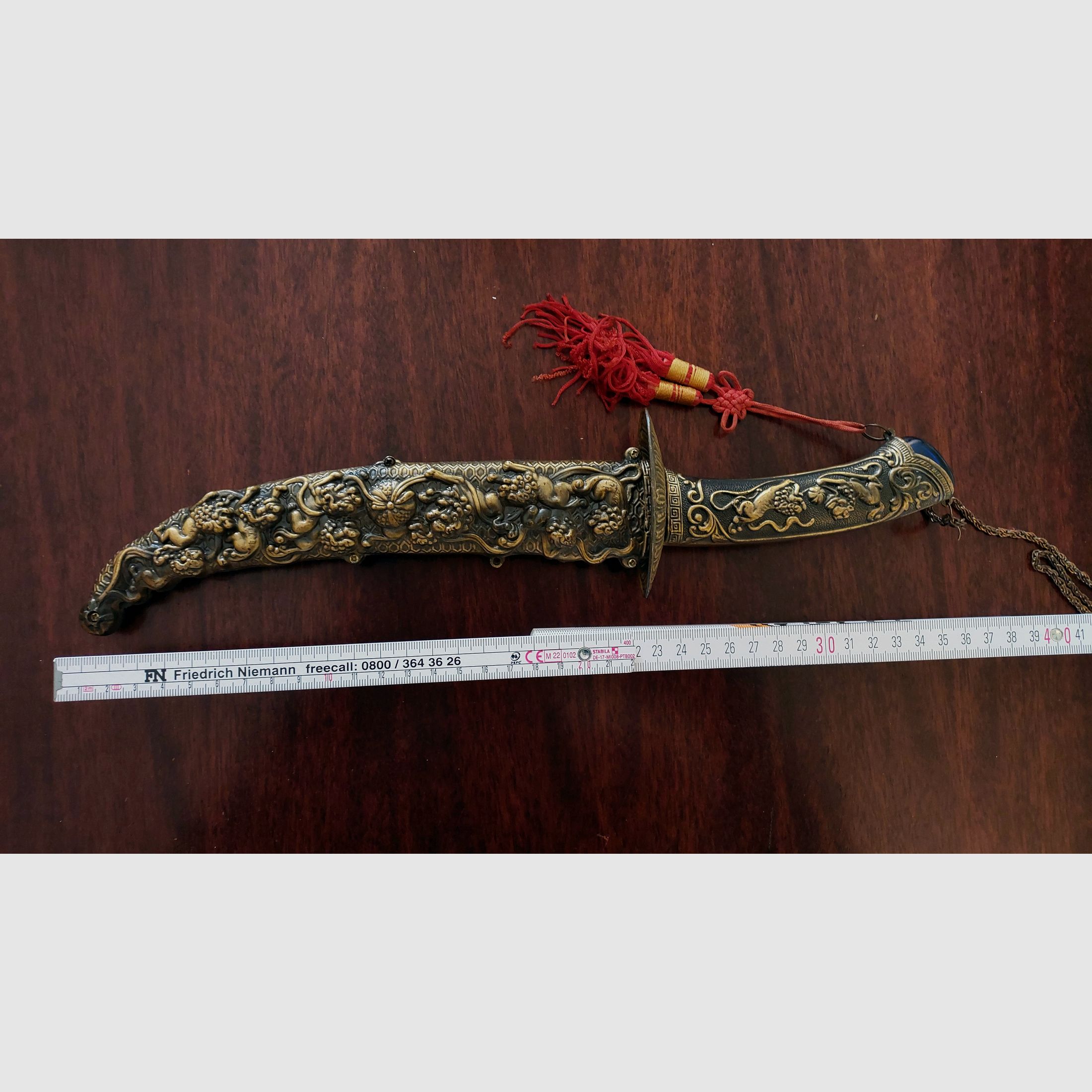 REPLIKA Daga ceremonial china Daga de perro león chino Decoración