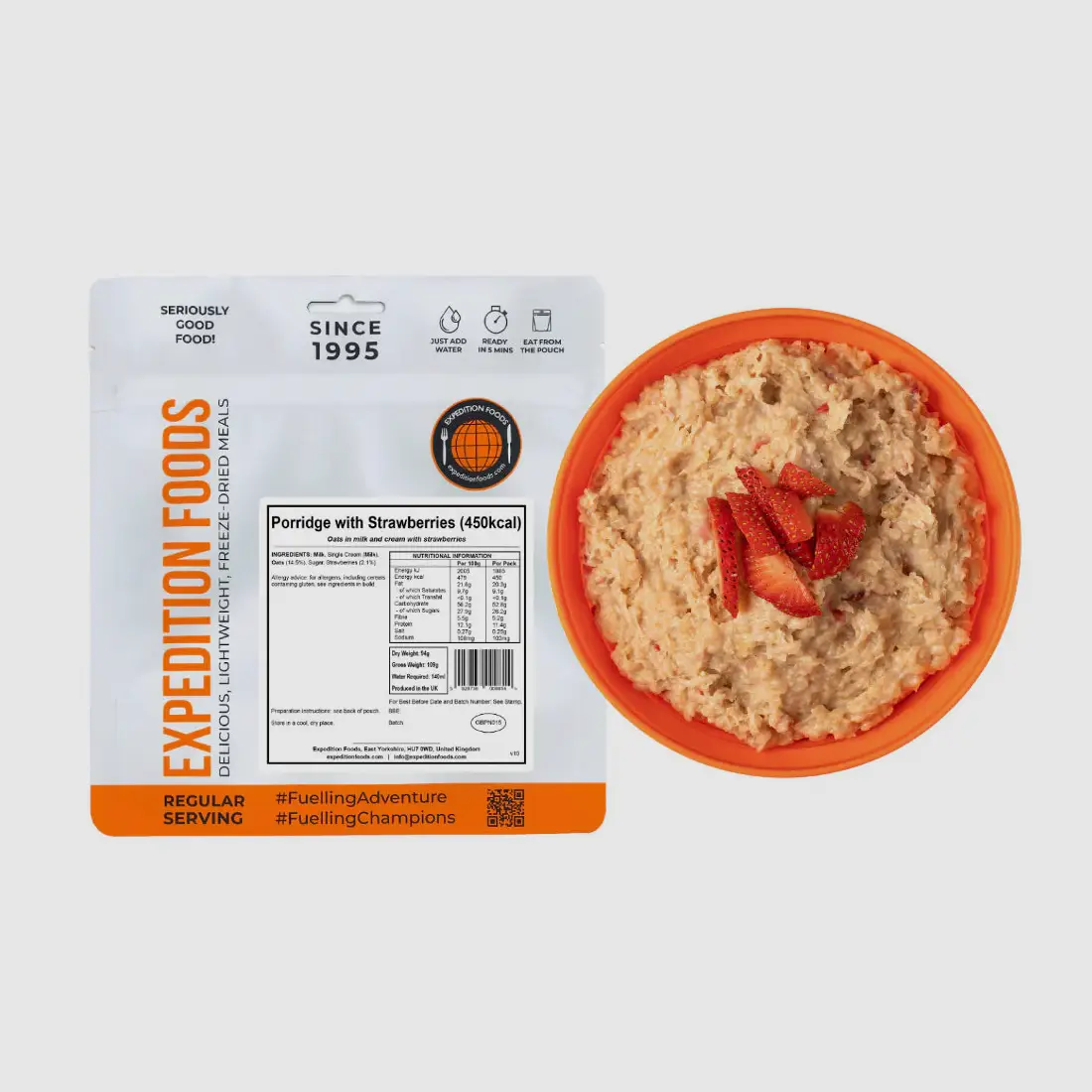 Porridge with Strawberries (450 kcal) [Vegetarian], image 3 of 4