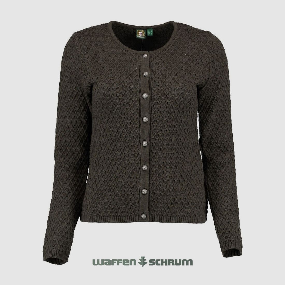 Gipfelstürmer Damenstrickjacke Rundhals Dunkelgrün
