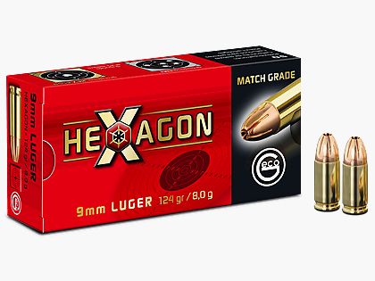 GECO HEXAGON 9x19MM -124 GRS. - 50 SCHUSS