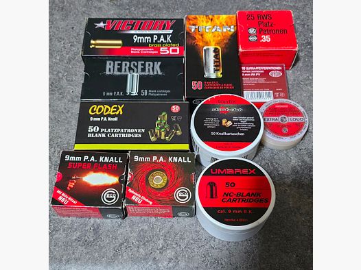Platzpatronen 9mm PAK 9mm RK .35 6mm Flobert Victory Skullfire Berserk