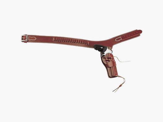 Western Style Patronengurt mit Holster für Revolver XL Rechtshänder Colt CAA Single Action 6"-6,5" Zoll