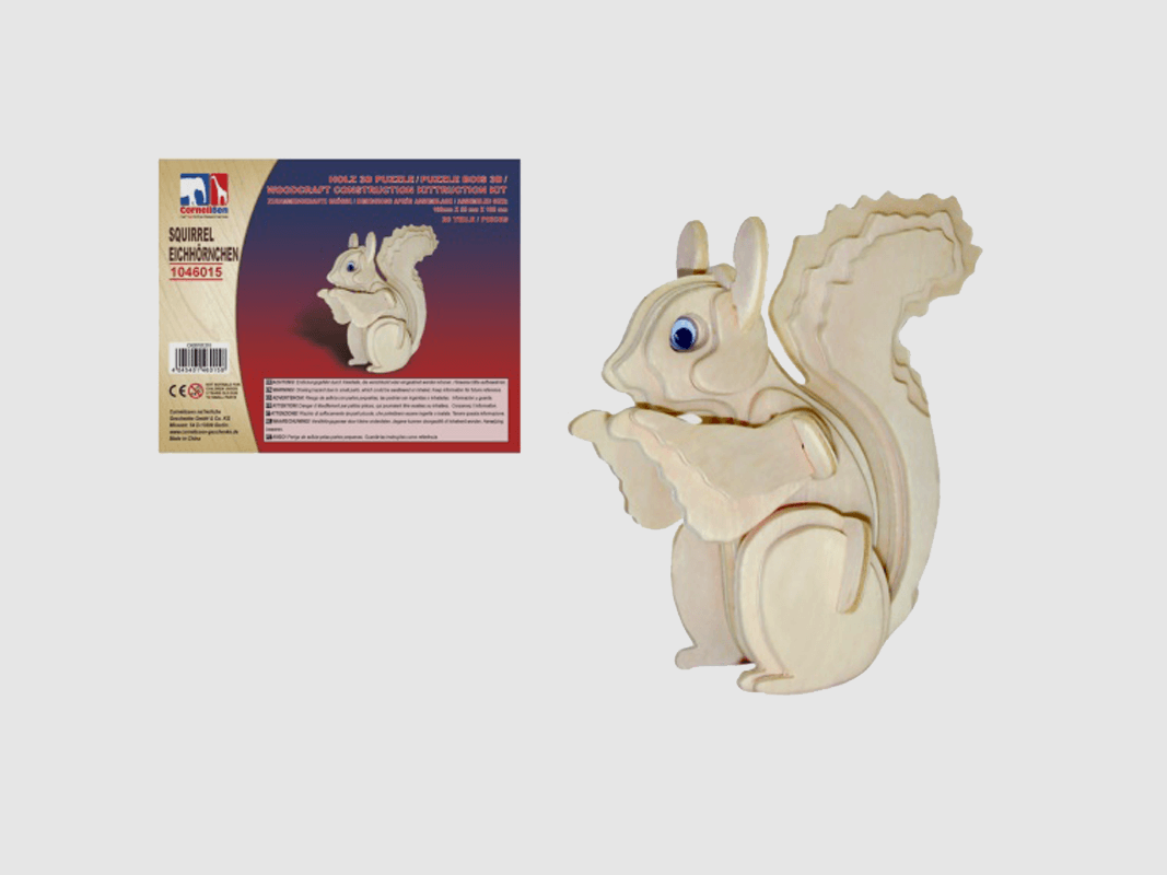 Puzzle 3D in legno scoiattolo