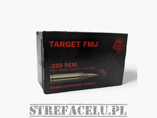 Amunicja Geco Luger 3,6g. FMJ (VM) kal. 223Rem
