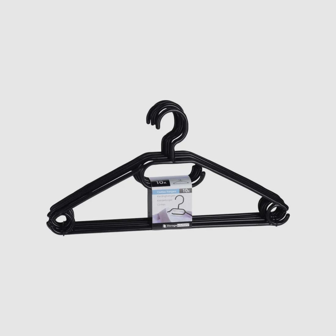 Lot de 10 cintres à vêtements noirs à tête tournante - 40 cm, image 1 sur 3