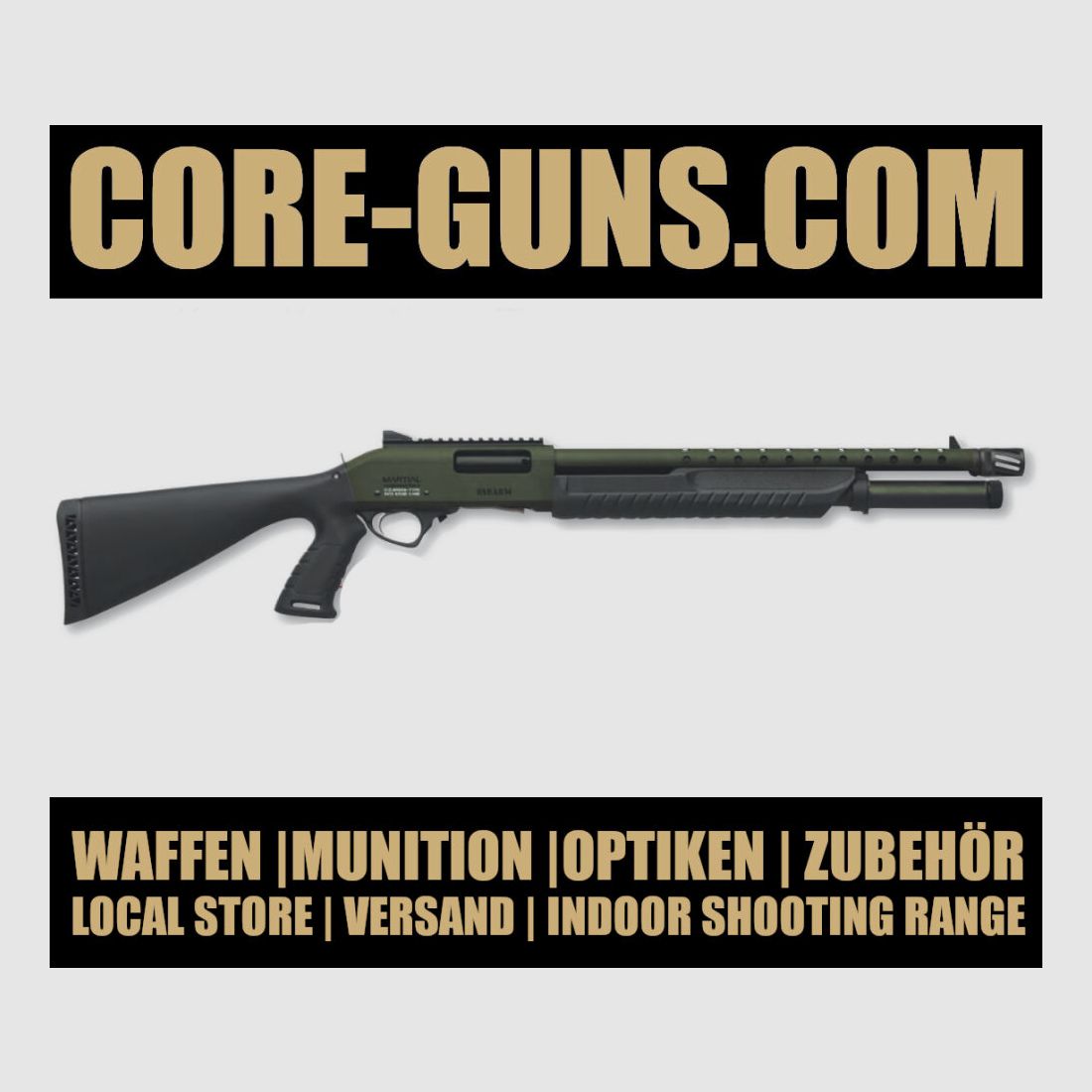Fabarms PF Martial OD Green 20" Vorderschaftrepetierflinte, Kaliber 12/76	 OD GREEN