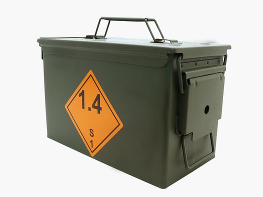 .223 Rem. Balas de punta hueca BT 55 grs Sellier & Bellot en la caja de municiones