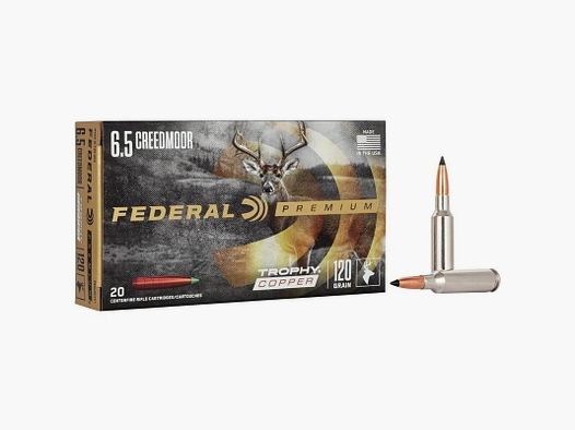 Federal Trophy Copper 6.5 Creedmoor 120 grs. 20 piezas