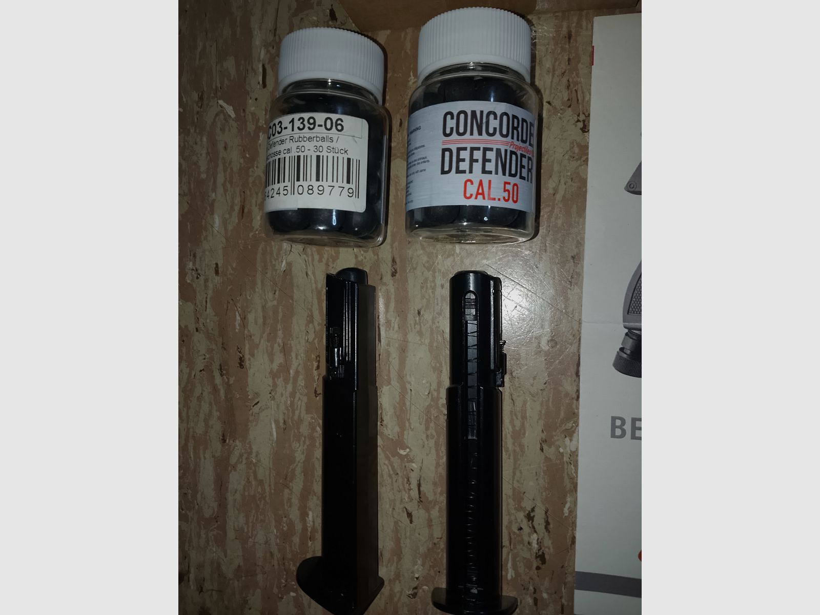Neuer Concord Defender cal .50 Markierer RAM mit  2 Dosen Rubberballs CO2 Kapseln Set Bedienungsanleitung 