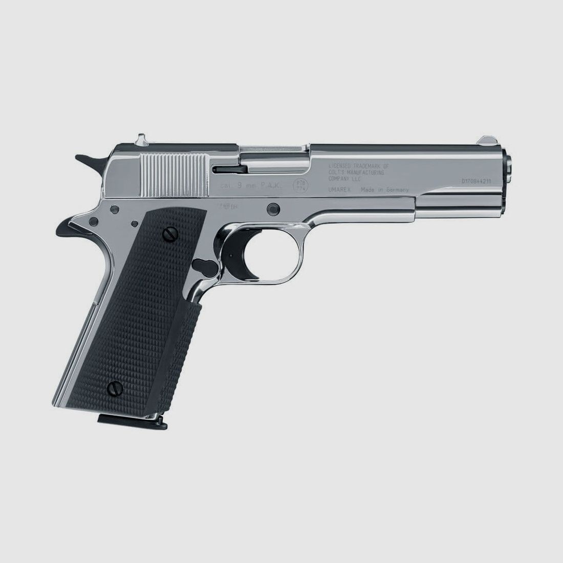 Colt Government 1911 A1 chrome Schreckschuss Pistole 9 mm P.A.K.