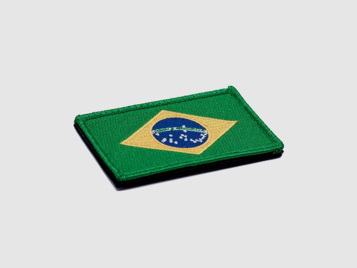 Brazil Flag Embroidery Patch with Fastener Hook and Loop, image 2 of 3