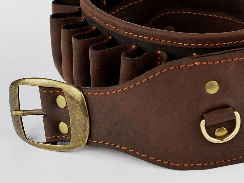 Ceinture à cartouches de fusil en cuir de buffle