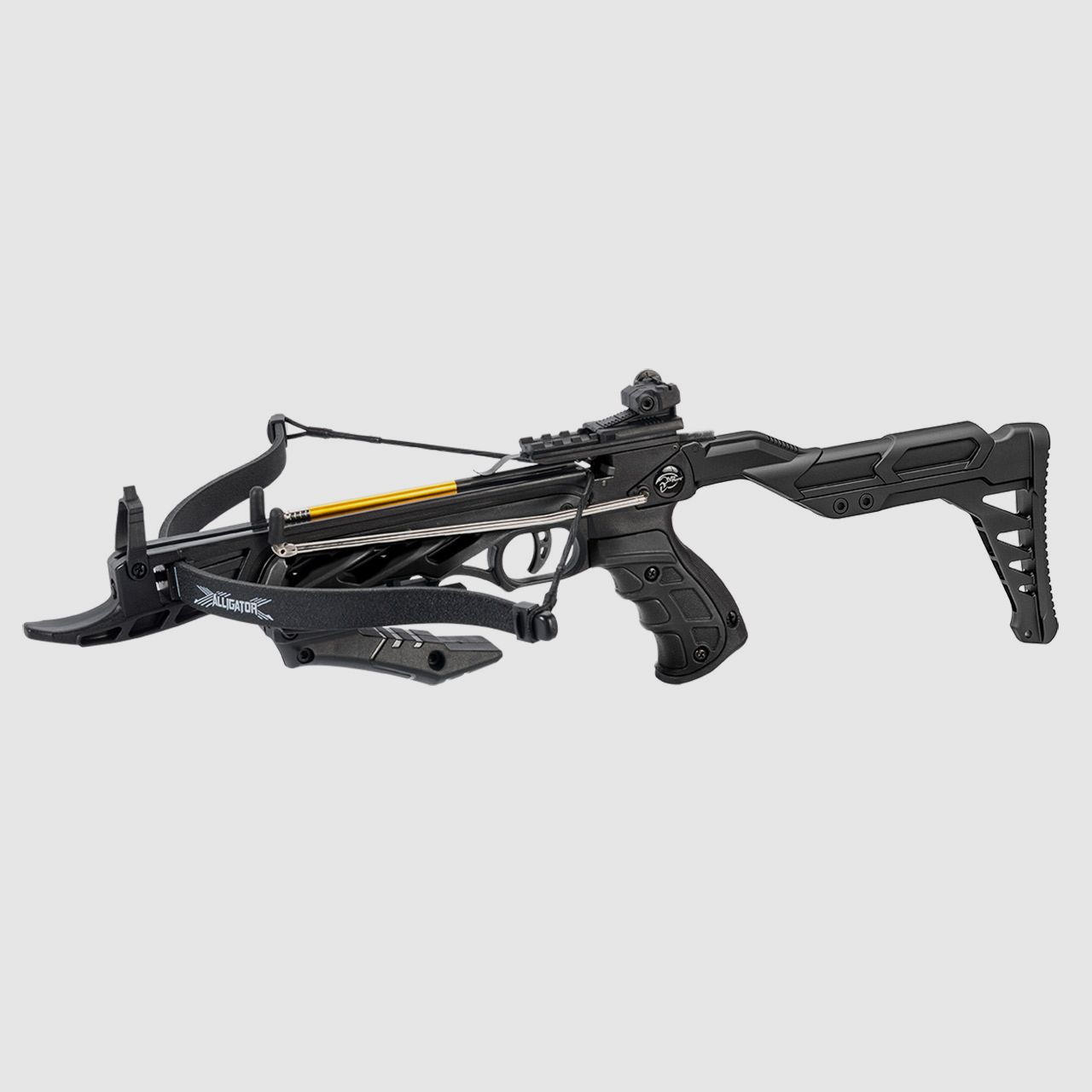 Pistolenarmbrust Armbrustpistole Man Kung MK-TCS2 Alligator II 80 lbs schwarz inklusive 3 Pfeile (P18)
