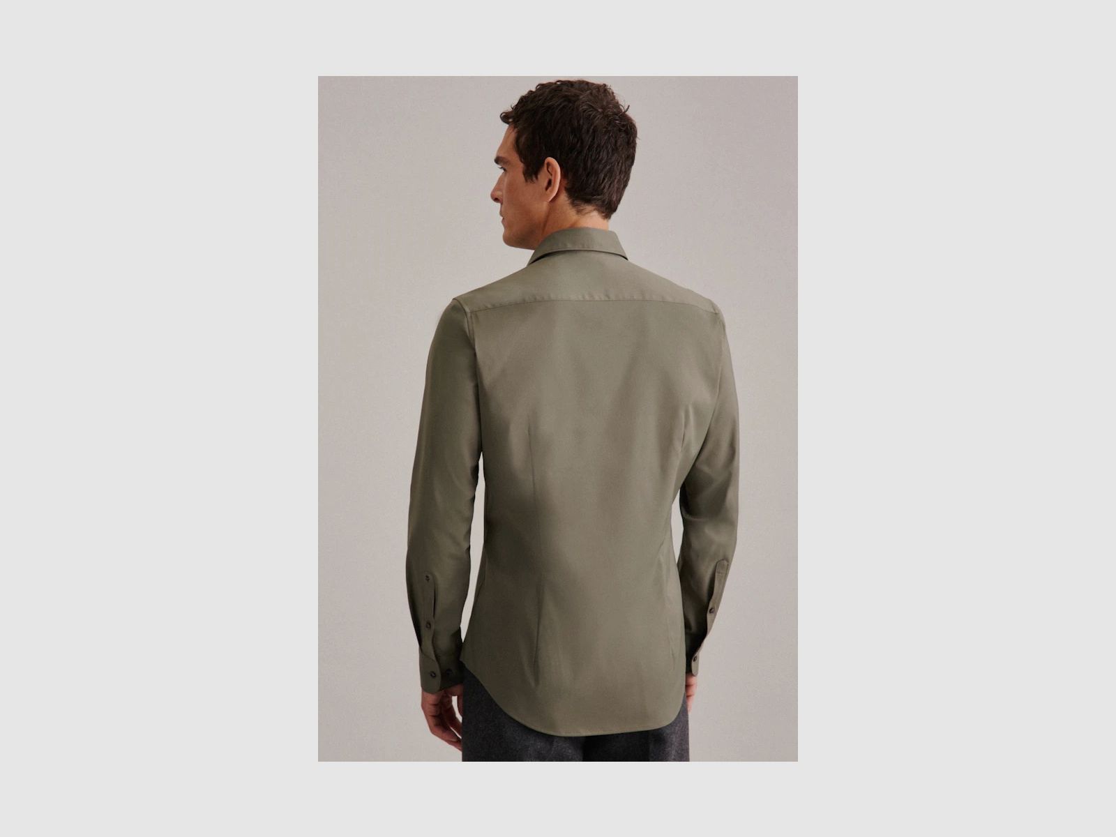 SEIDENSTICKER Twill Performance-Hemd in Slim mit Kentkragen Grün