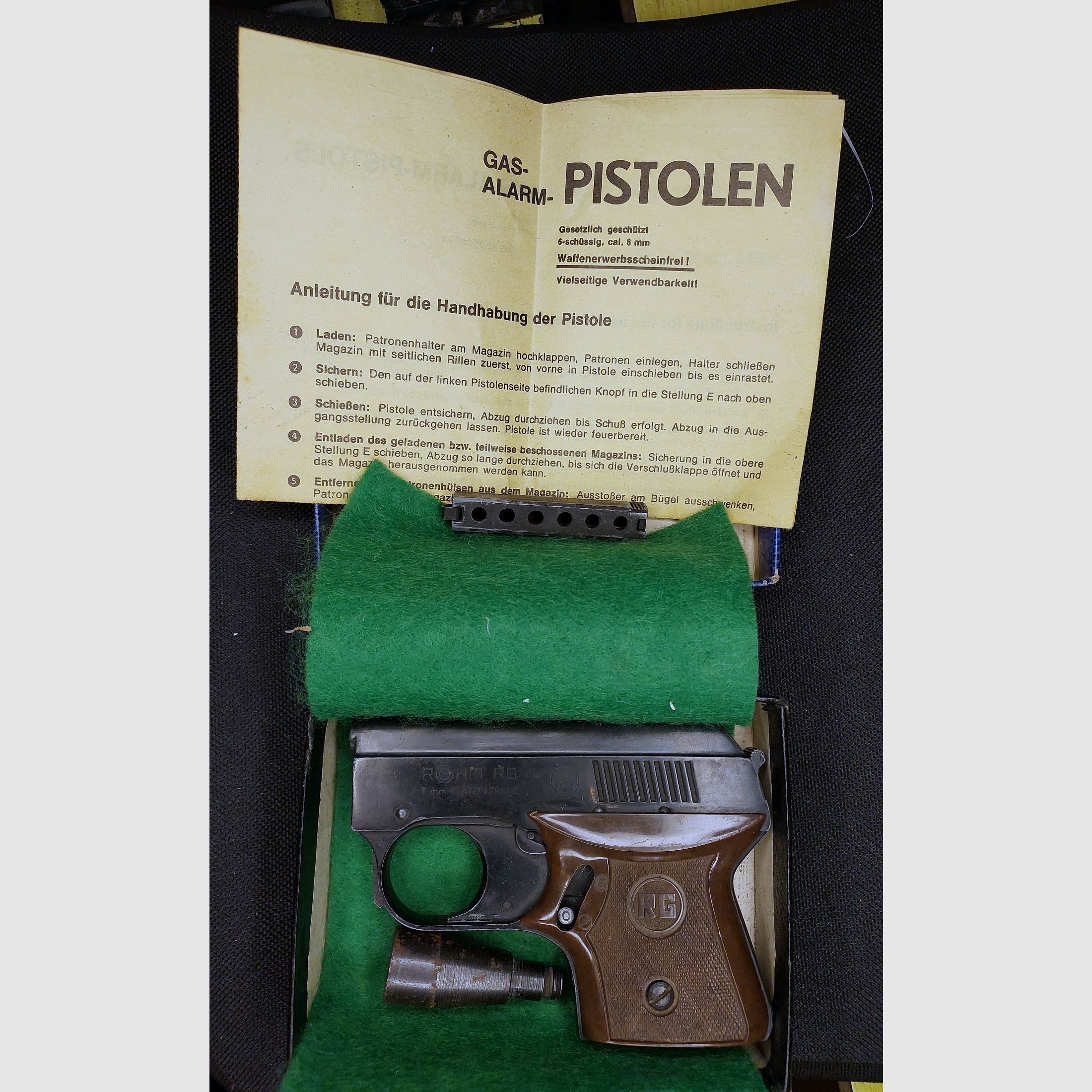 Taschenpistole RG3s - Röhm RG 3 s Schreckschuss Pistole Kal. 6mm Flobert (PTB 33-69)