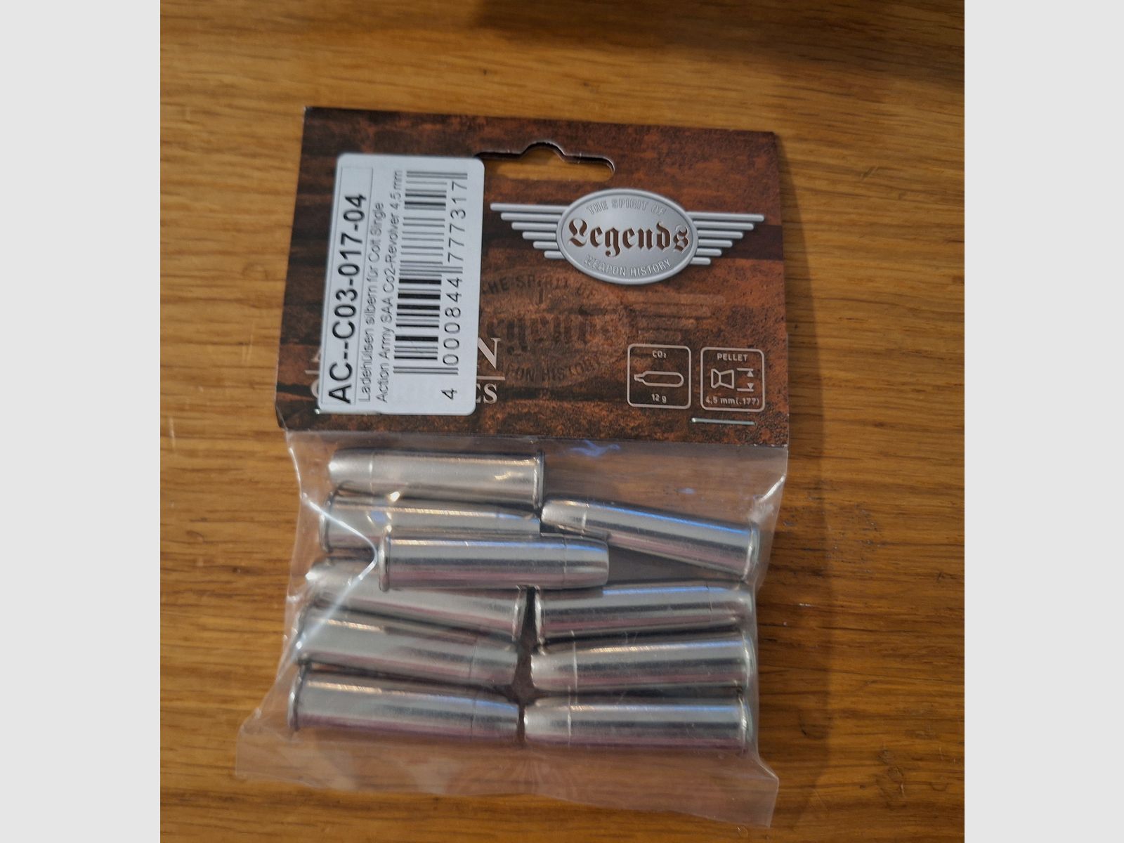 Colt Single Action Army (SAA) Co2 4,5 mm Diabolo gezogener Lauf realistisches Nachladen mit 22 Ladehülsen antik finish