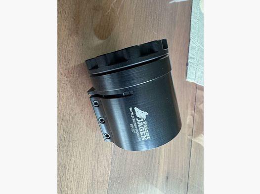 Precise hunting clamp sleeve clamp adapter 57mm including closure cap made of aluminum