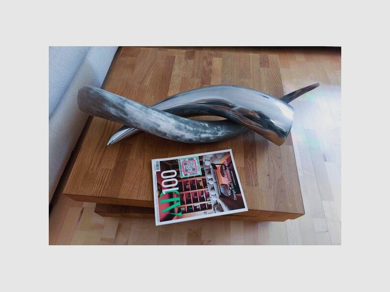 Luxury Interior XXL Dekohorn Set Metall Echthorn Watussi-Rind
