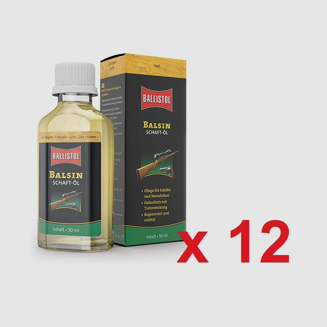 Balsin huile protectrice Bright 50 ml de Ballistol en boîte de 12 pièces