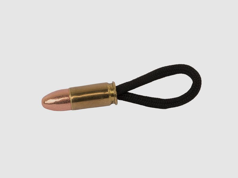 SchlĂĽsselanhĂ¤nger Parachute Cord mit Kaliber 9 x 19 mm 9 mm Luger Patrone schwarz handgefertigt