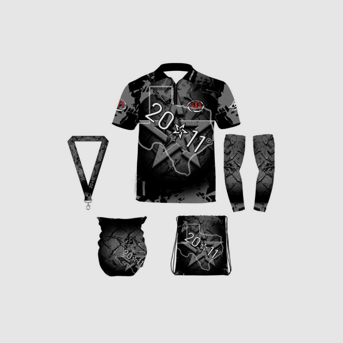 DED Sportswear Set STI 2011 Schwarz Thema, Größe: 7XL, Benutzerdefinierter Name: Mit Benutzerdefiniertem Namen, Bild 1 von 3