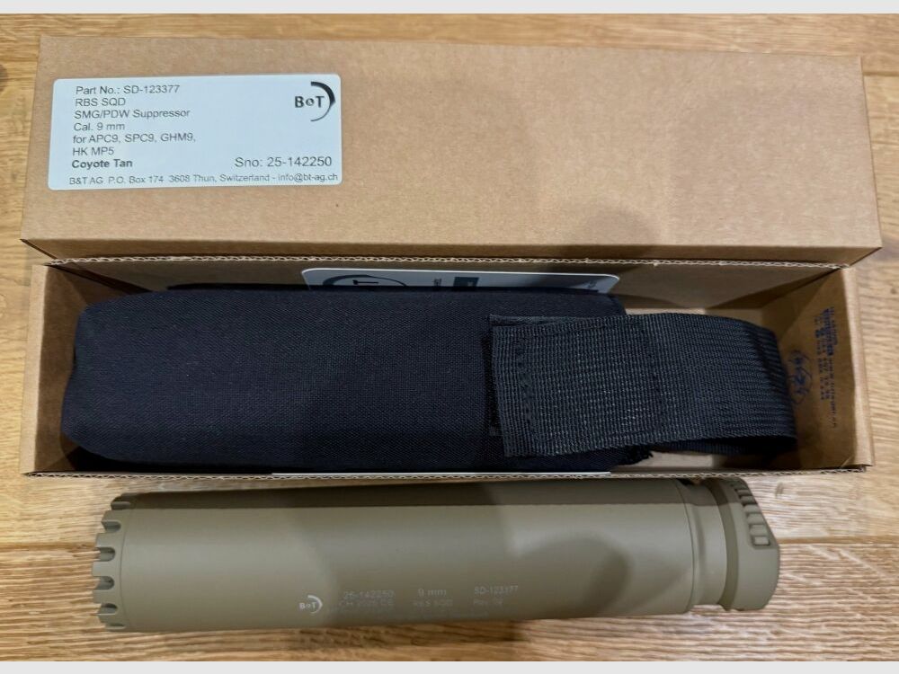 B&T AG (Brügger and Thomet) GHM9 G Coyote TAN with RBS silencer