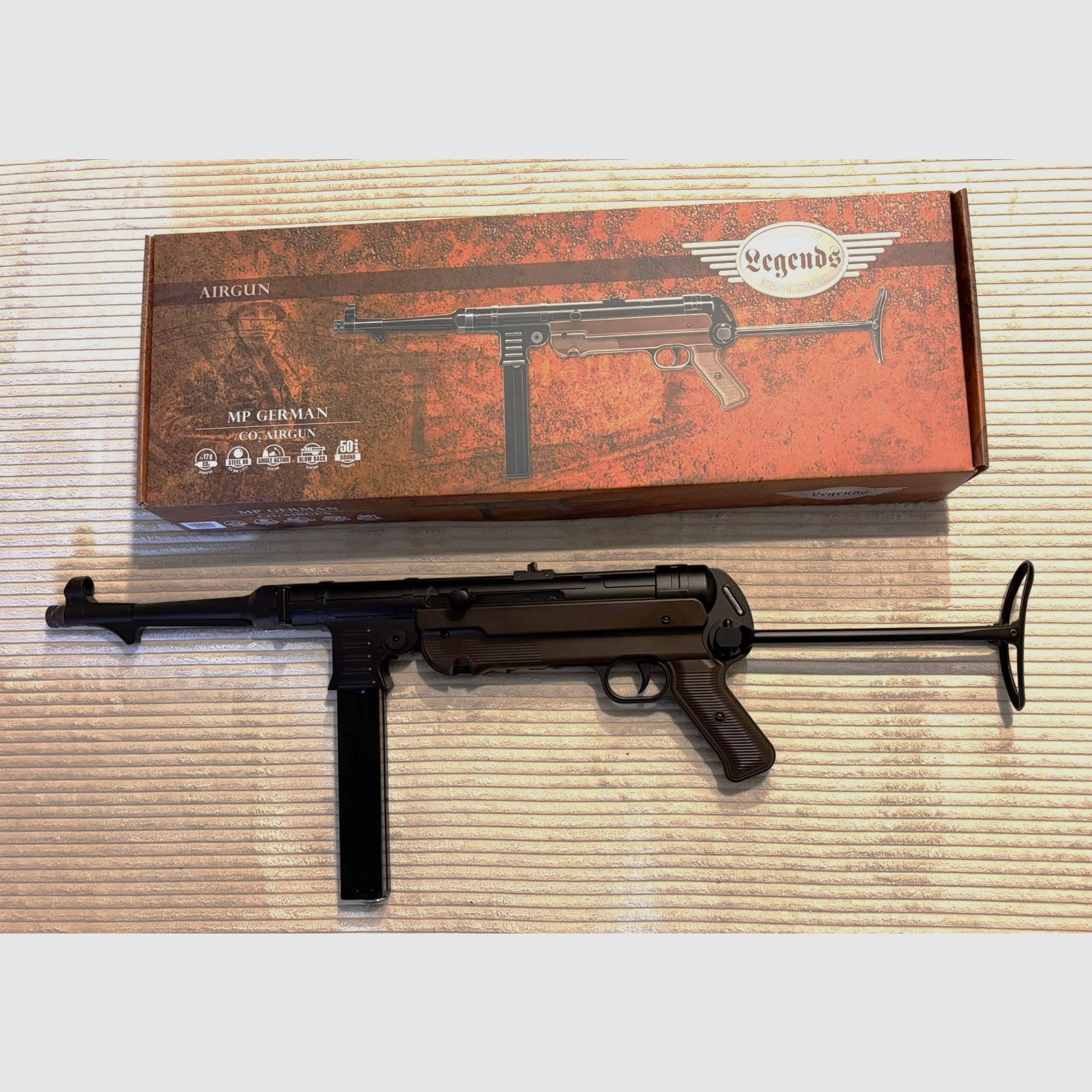 Umarex MP 40 submachine gun in 4.5 mm BB like new with F