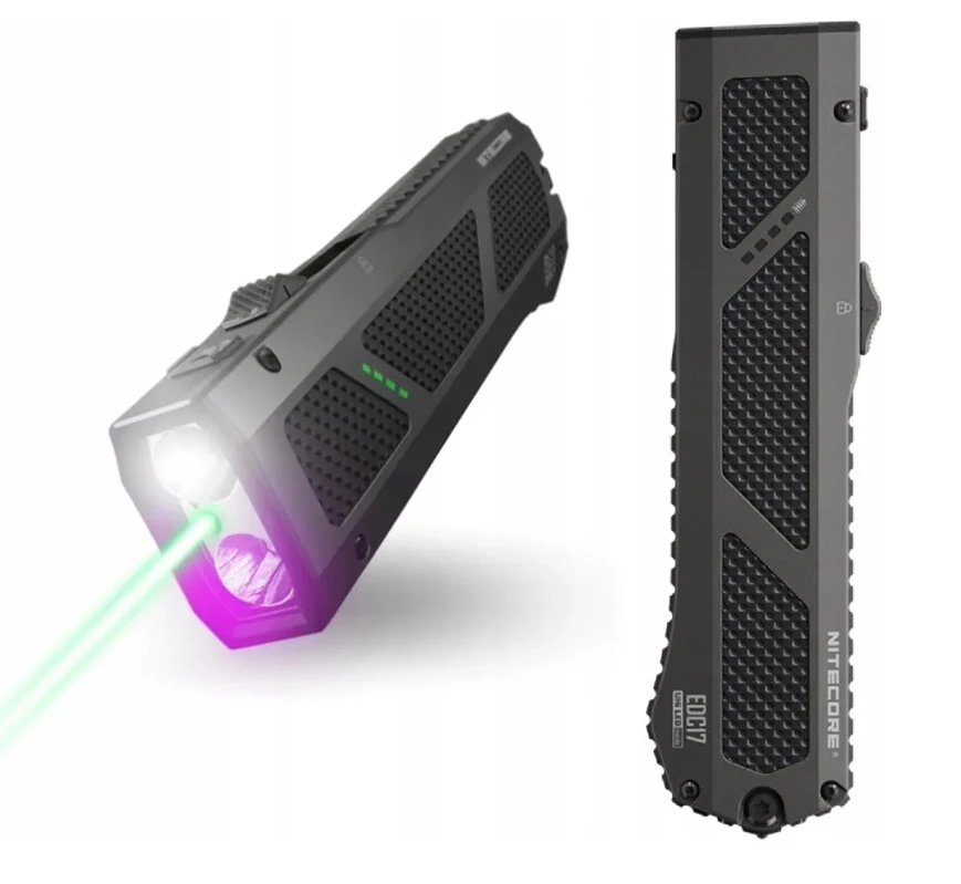 Latarka Nitecore EDC17 1500 lm, ultrafiolet, zielony laser kl.1 USB-C
