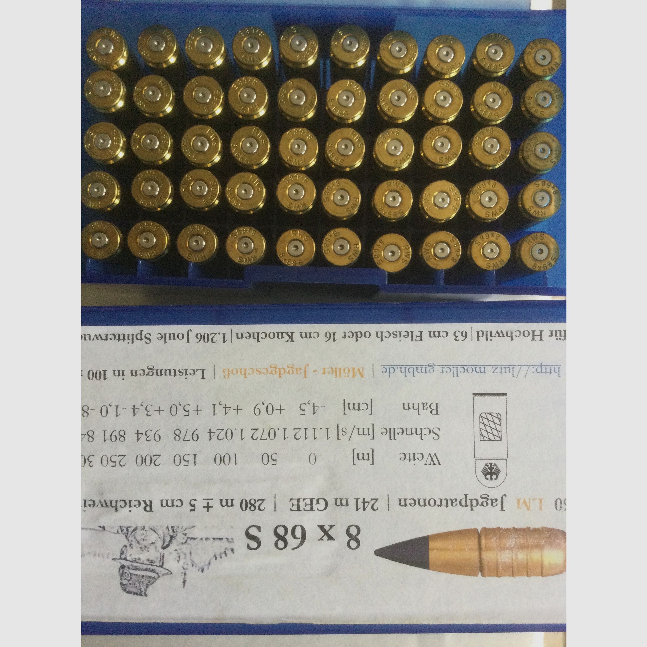 Patroonhulzen RWS 8x68S gebruikt