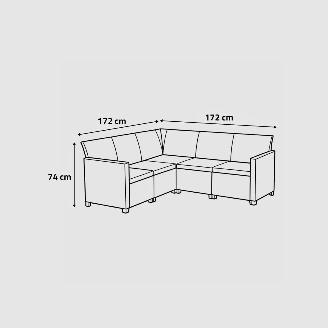 Gartenmöbelset Claire 5 Plätze Keter® - Sofa + Couchtisch mit Stauraum, Bild 14 von 17