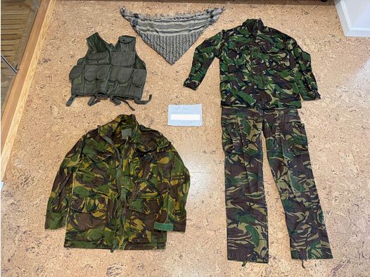 Airsoft-Ausrüstung zu verkaufen – Komplettes Set für Anfänger mit Zubehör in British Army Optik / DPM / Rebellen Outfit