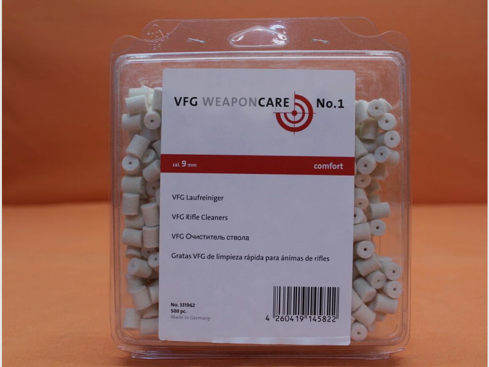 VFG. VFG-Laufreiniger 9,0mm (331962) 500 St. saugfähiger Spezialfilz