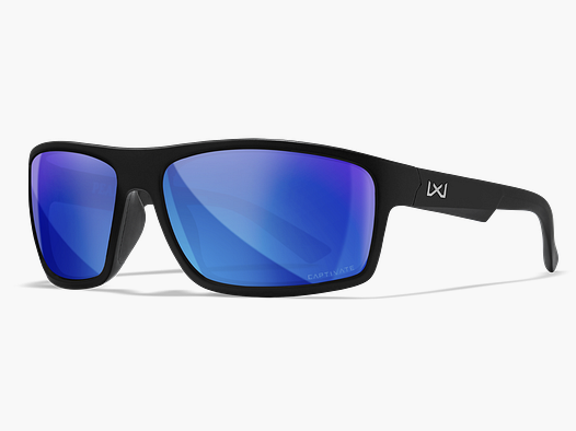 Wiley X Peak XL sunglasses with Captivate Polarized Blue Mirror lenses, Matte Black ACPEA19XL frames