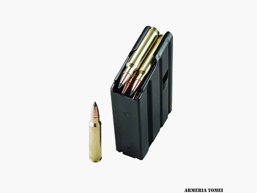 MAGAZIN – DURAMAG Magazin SS AR15 .223R./5.56, Edelstahl, 10 Schuss, T360 Schwarz, Oranger Elevator, Everflex Feder