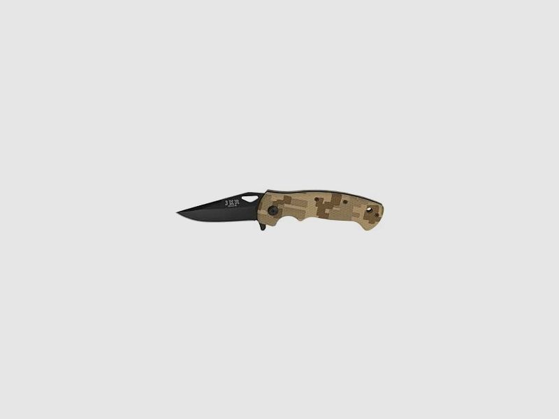 Couteau Pliant JKR Joker, Ouverture Assistée, Verrouillage par Clip, Lame Bleue 8 cm, Poignées Camouflage