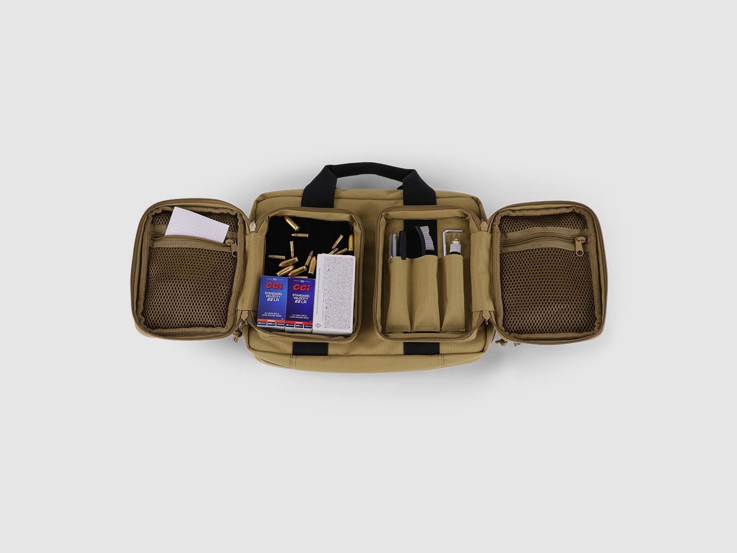 Winter Pistolentasche W8 für 2 Kurzwaffen – 8 Magazinhalter, 1000D, abschließbar (Dune)