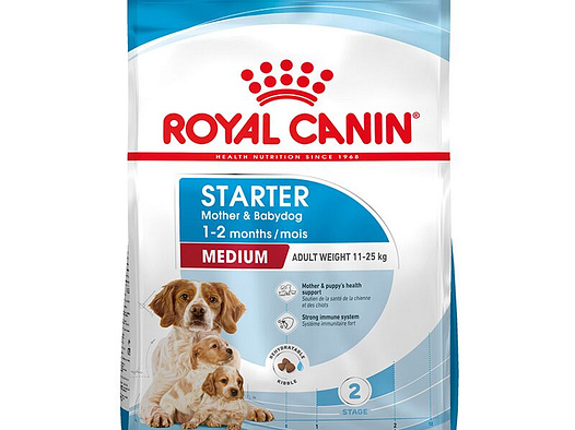 ROYAL CANIN Mittelgroße Hunde Trockenfutter Medium Starter für tragende Hündin und Welpen 15 Kg