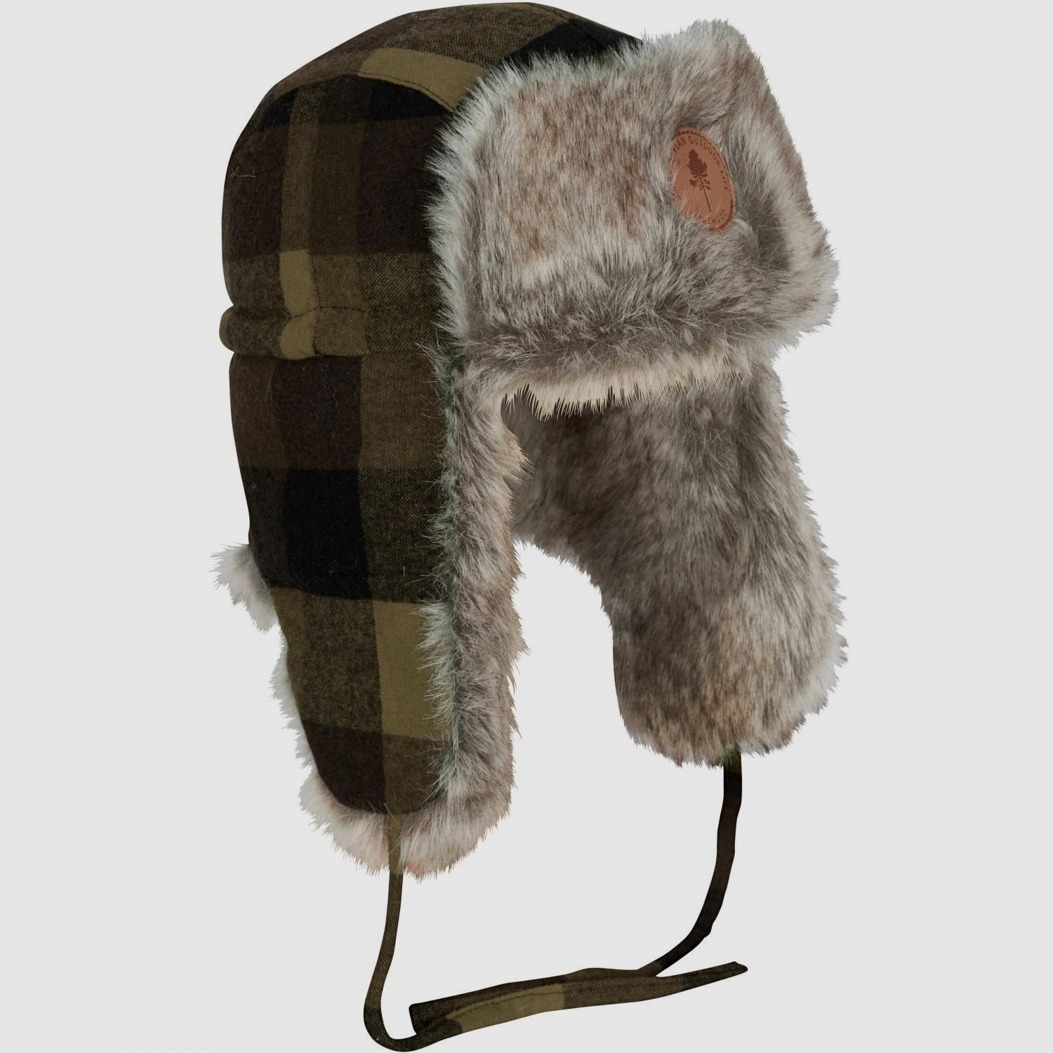 Classic Checked Fur Hat Unisex (Green/Black)