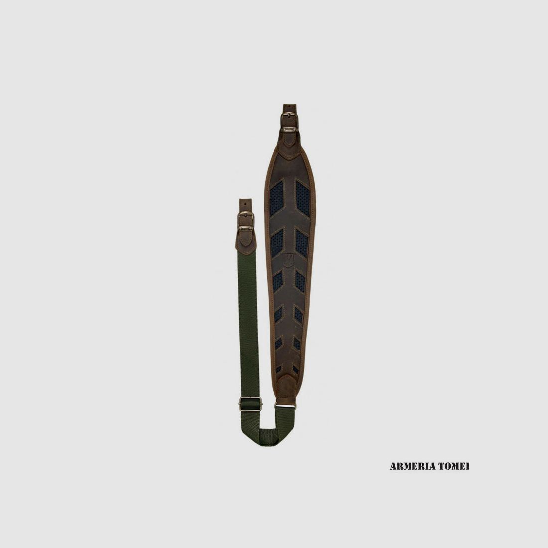 RISERVA – SLING FOR RIFLE IN VINTAGE LEATHER AND BROWN MESH