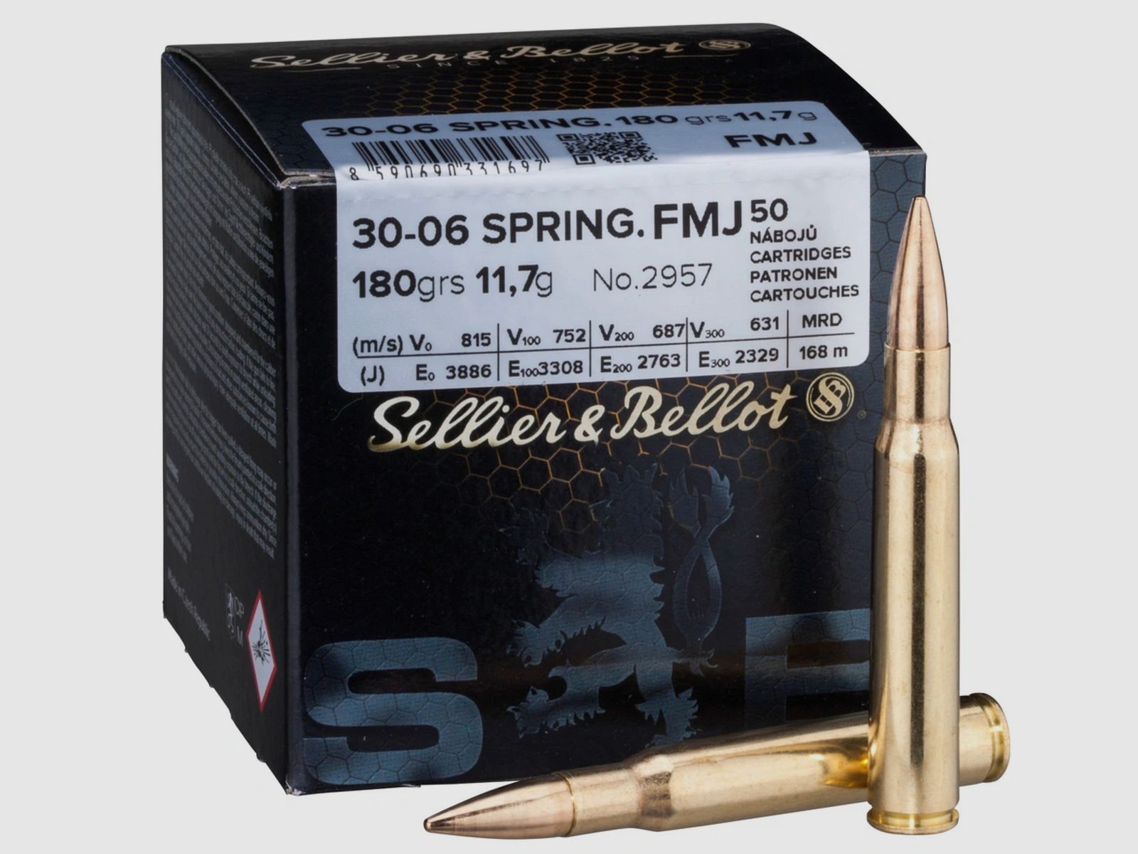 Sellier & Bellot 2957 .30-06 SPRING FMJ Full Metal Jacket 11,7g / 180grs.